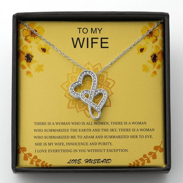 Love Everything In You Double Hearts Necklace Gift For Wife