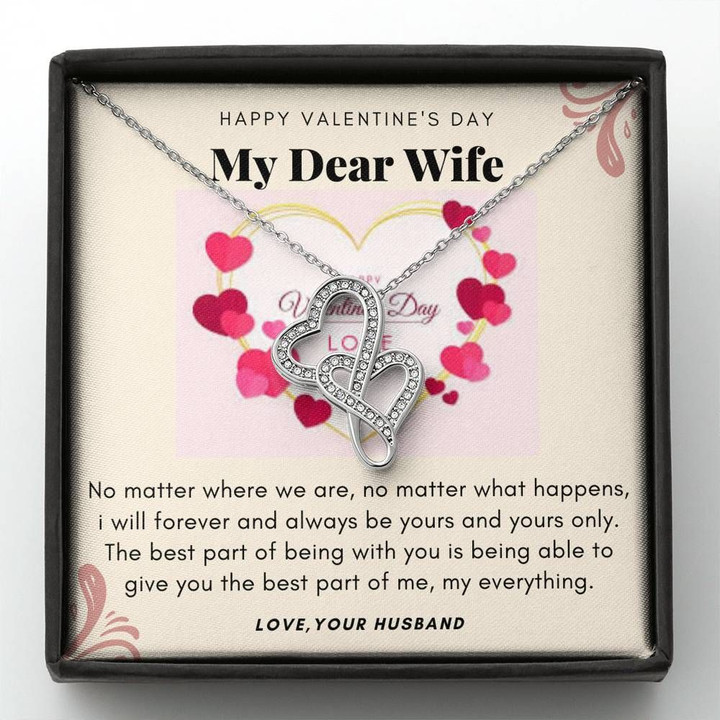 No Matter What Happens Double Hearts Necklace Gift For Wife