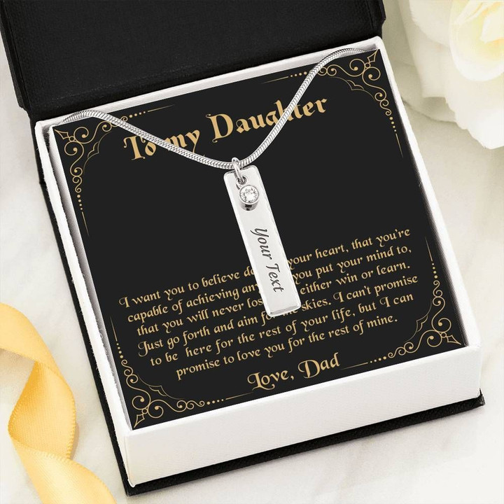 Aim For The Skies Black Background Birthstone Name Bar Necklace Gift For Daughter