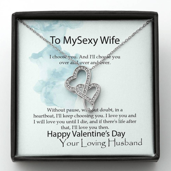 I'll Love You Then Double Hearts Necklace Valentine Gift For Wife