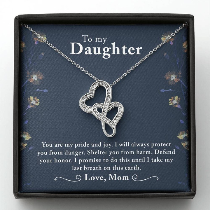 You Are My Pride And Joy Gift For Daughter Double Hearts Necklace