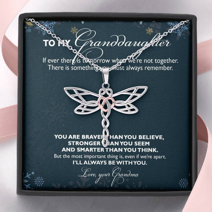 Gift For Granddaughter Dragonfly Dreams Necklace From Grandma You Are Stronger Than You Seem