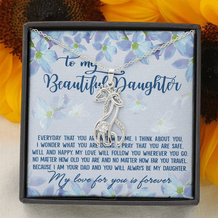 Pray That You Are Safe Giraffe Couple Necklace Gift For Daughter