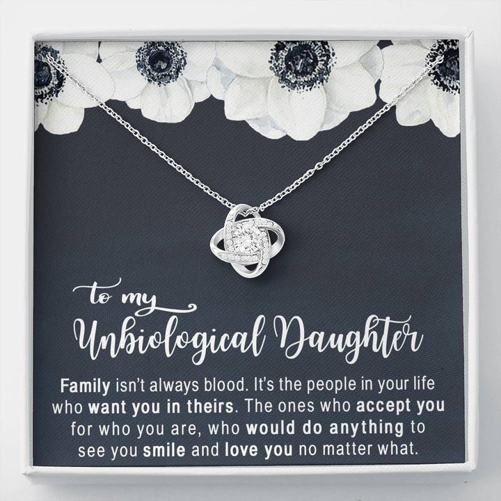 Love You No Matter What Love Knot Necklace Gift For Step Daughter