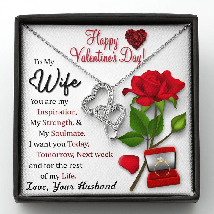 You Are My Soulmate Gift For Wife Double Hearts Necklace