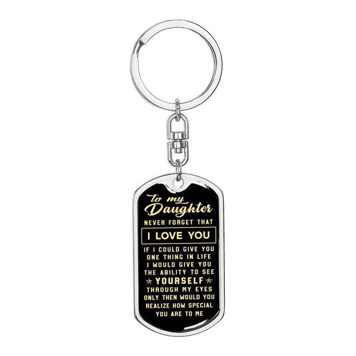 How Special You Are Engraved Dog Tag Pendant Keychain Gift For Daughter
