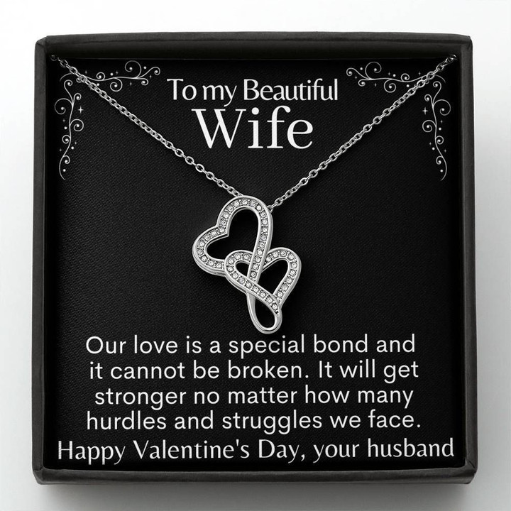 Our Love Is A Special Bond Double Hearts Necklace Gift For Wife