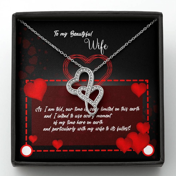 As I Am Old Double Hearts Necklace Gift For Wife