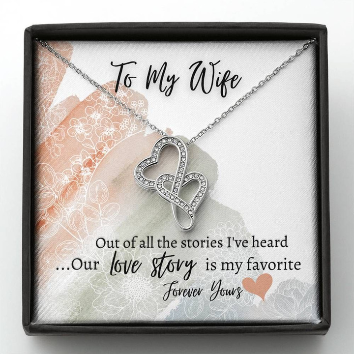 Love Story Is My Favorite Double Hearts Necklace Gift For Wife