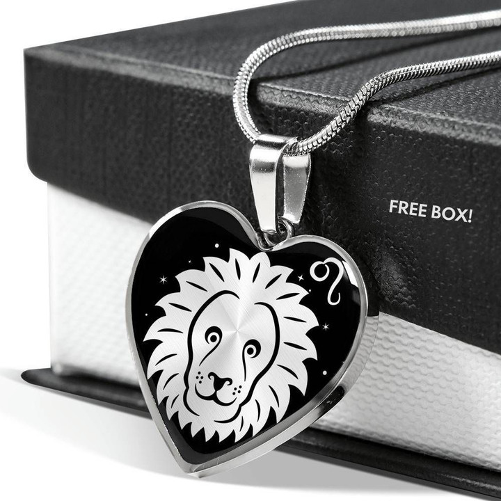Leo Zodiac Stainless Heart Pendant Necklace Gift For Leo Girls
