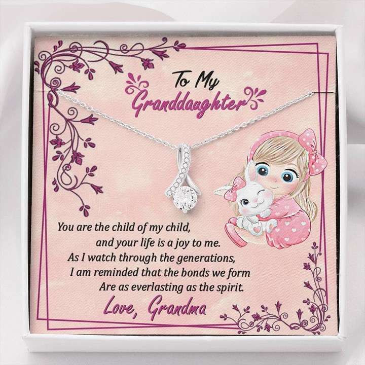 You Are The Child Of My Child Gift For Granddaughter 14K White Gold Alluring Beauty Necklace