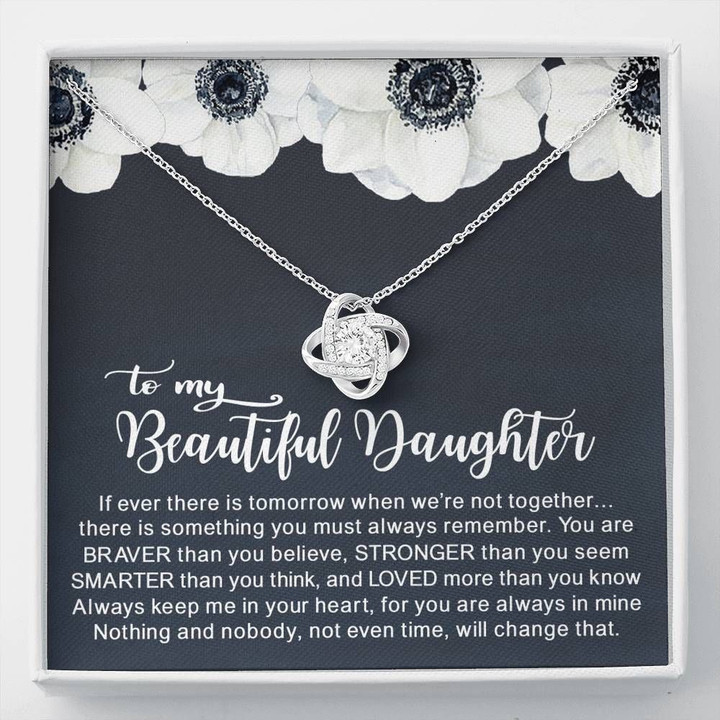 When We're Not Together Love Knot Necklace Gift For Daughter