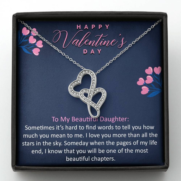 When The Pages Of My Life End Double Hearts Necklace Gift For Wife