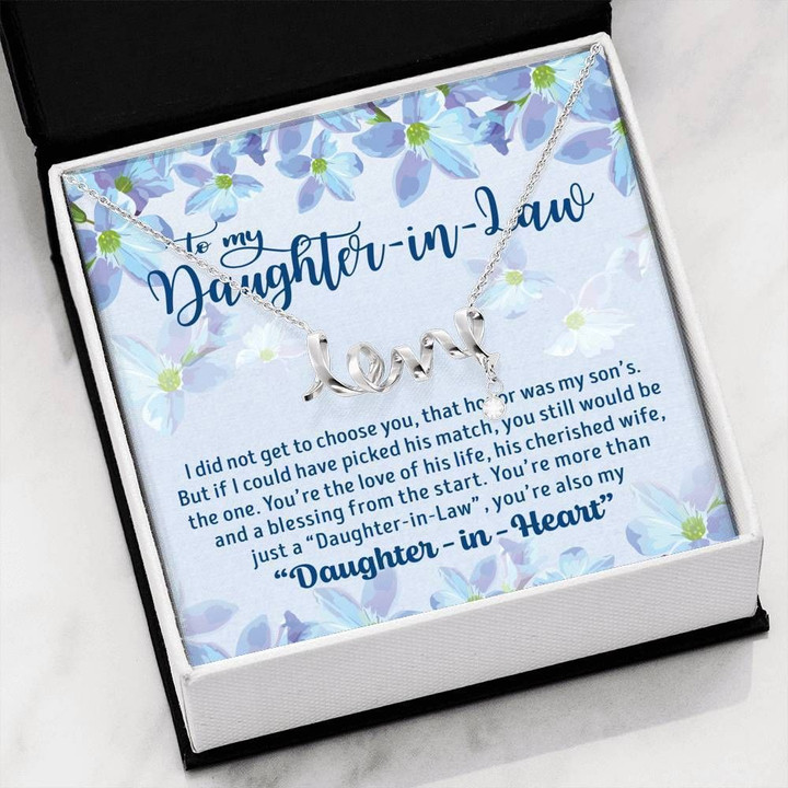 The Love Of His Life Scripted Love Necklace Gift For Daughter In Law