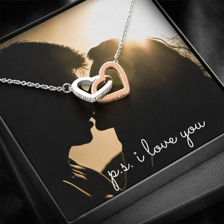 I Love You Sunlight Interlocking Hearts Necklace Gift For Her