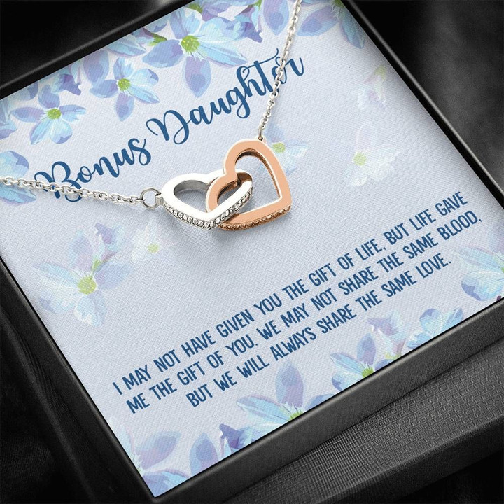 Always Share The Same Love Interlocking Hearts Necklace Gift For Daughter Bonus Daughter
