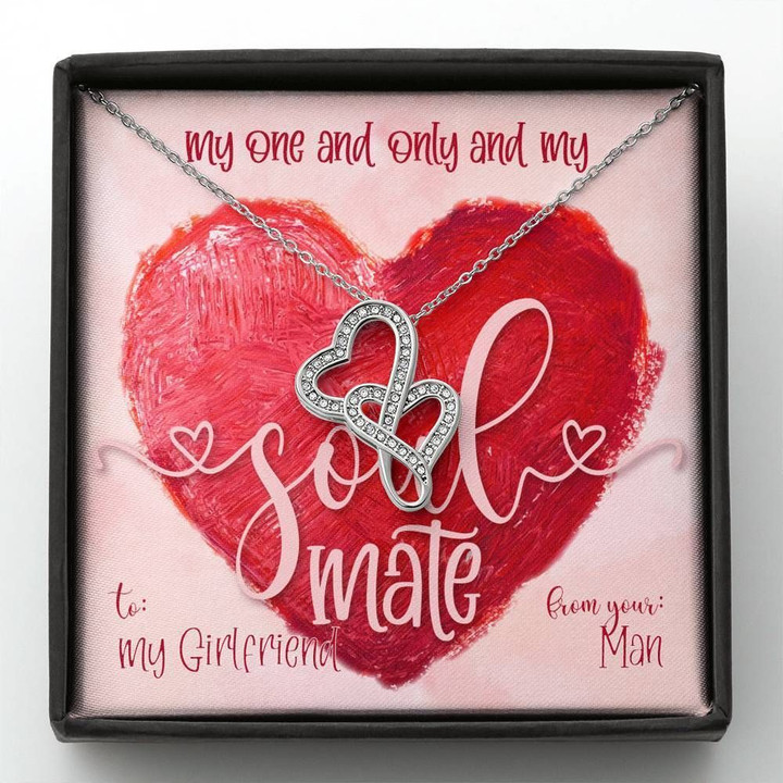 My One And Only And My Soulmate Double Hearts Necklace Gift For Honey