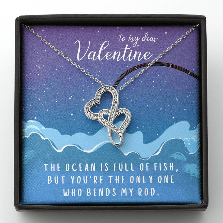 You Are The Only One Who Bends My Rock Gift For Wife Double Hearts Necklace
