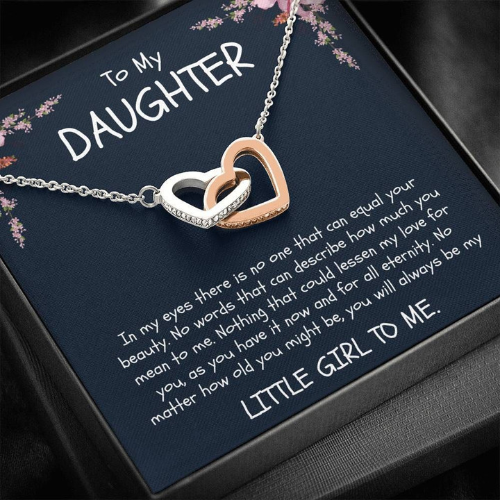How Much You Mean To Me Gift For Daughter Interlocking Hearts Necklace