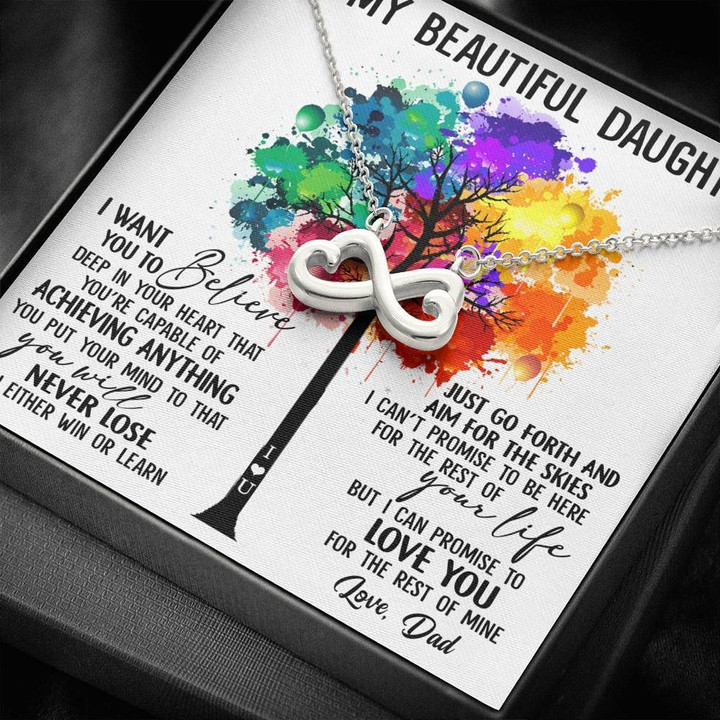 Colorful Tree You Will Never Lose Infinity Heart Necklace Gift For Daughter