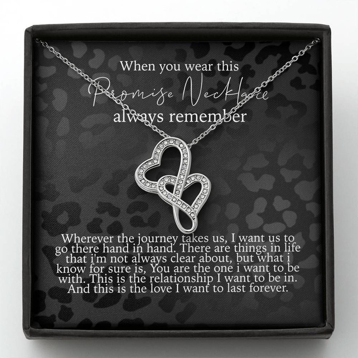 When You Wear This Promise Necklace Double Hearts Necklace Gift For Wife