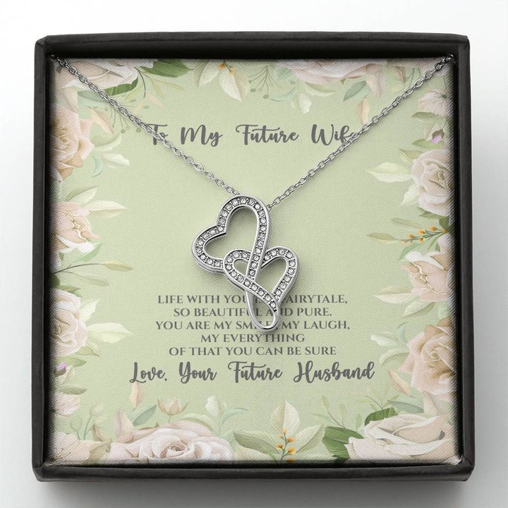 Gift For Wife Future Wife You Are My Everything Double Hearts Necklace