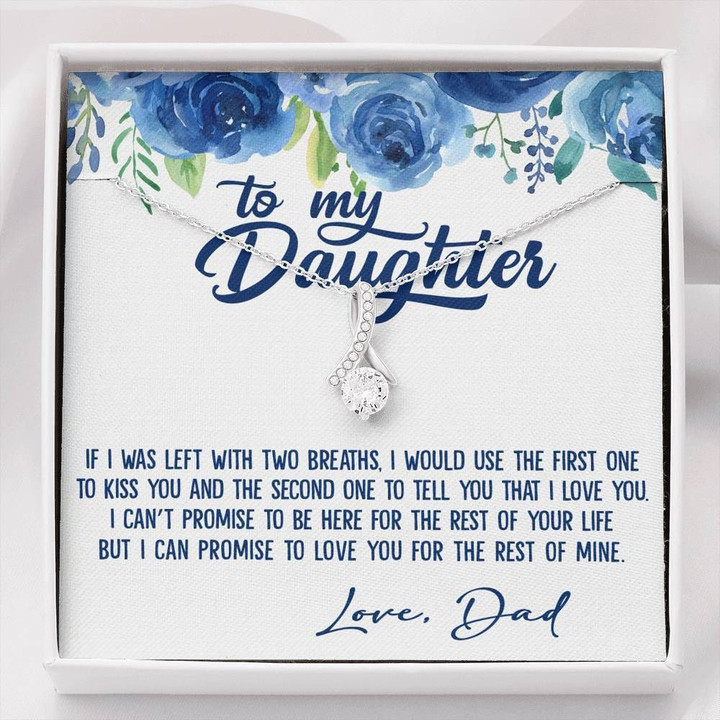 Love You For The Rest Of Mine Blue Camellia Alluring Beauty Necklace Gift For Daughter