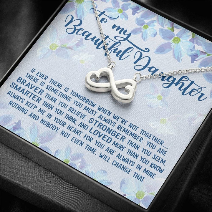 When We're Not Together Infinity Heart Necklace Gift For Daughter