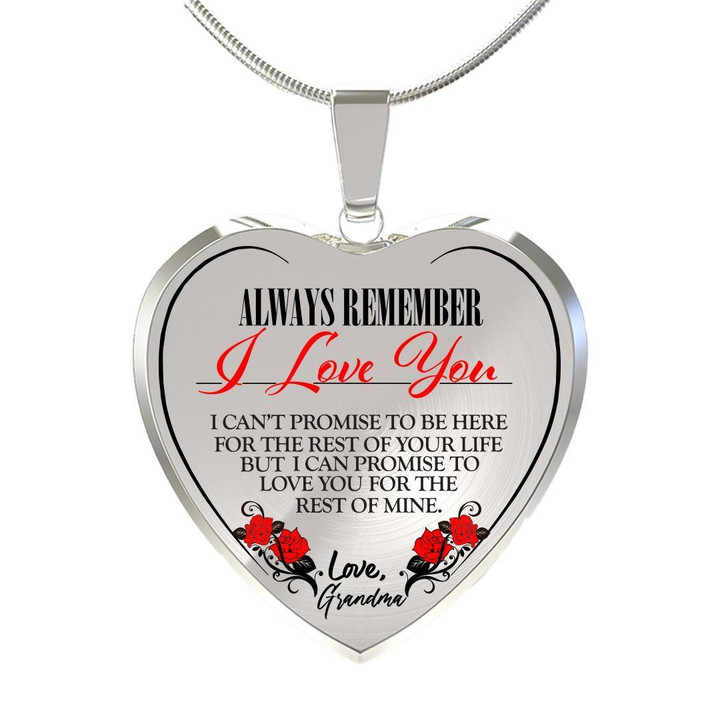 Birthday Gift Always Be There Love Grandma Heart Pendant Necklace
