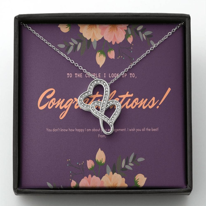 I Wish You All The Best Gift For Friend Double Hearts Necklace