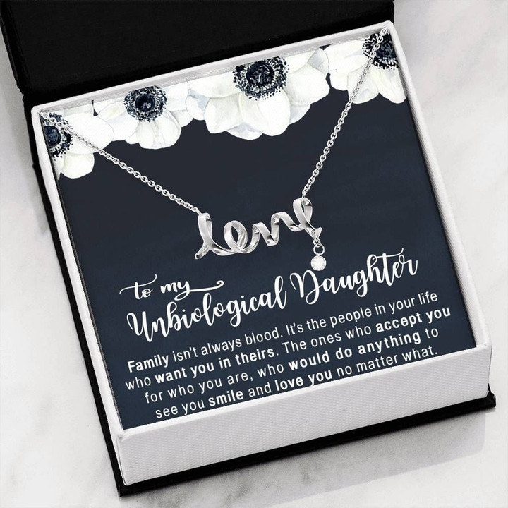 Love You No Matter What Scripted Love Necklace Gift For Daughter Bonus Daughter