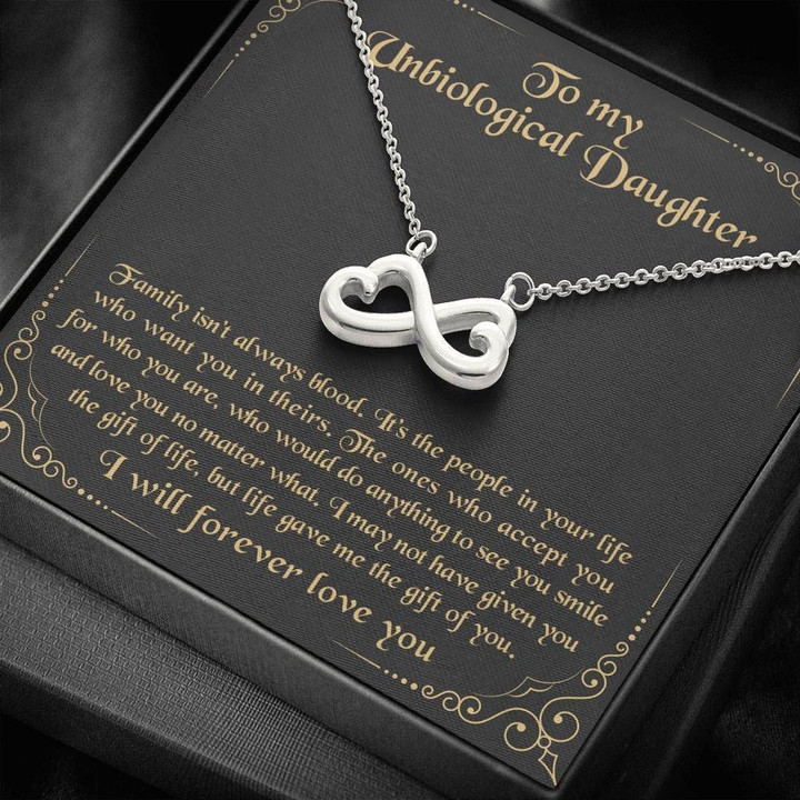 Do Anything To See You Smile Infinity Heart Necklace Gift For Daughter Bonus Daughter