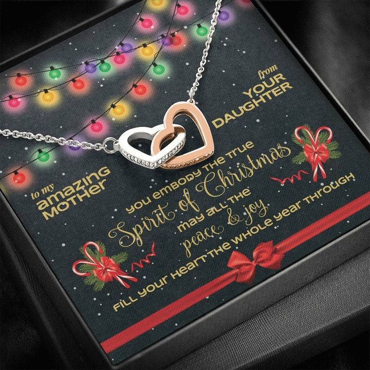 You Embody The True Spirit Of Christmas Interlocking Hearts Necklace Gift For Mom Mama