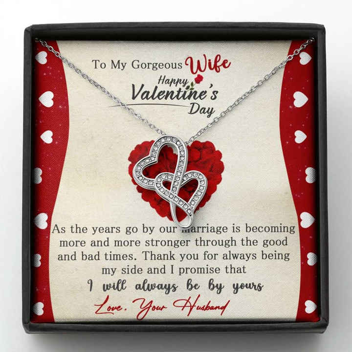 I Will Always Be By Yours Gift For Wife Double Hearts Necklace