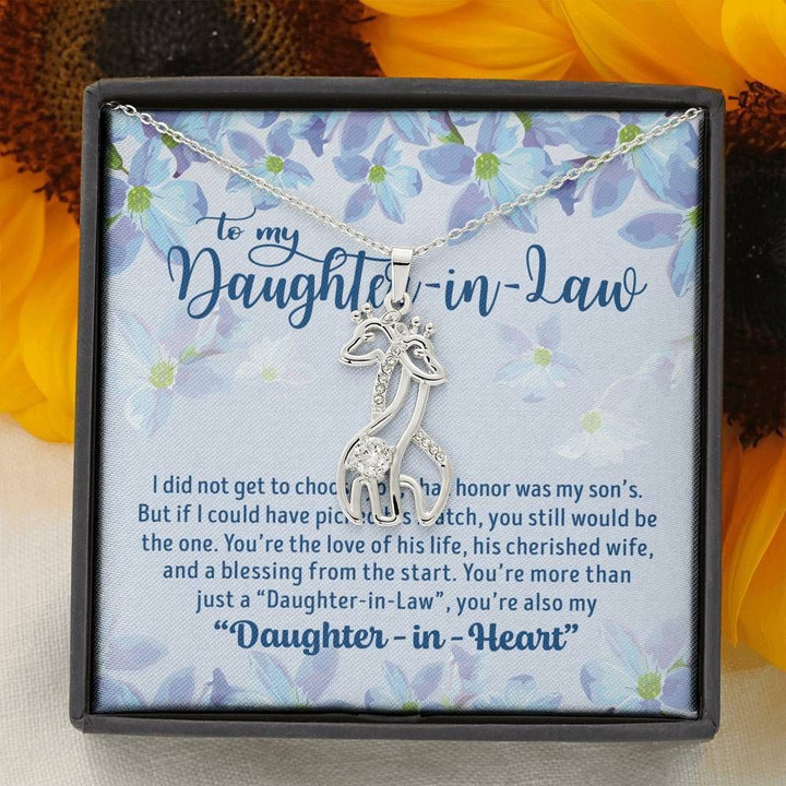 The Love Of His Life Giraffe Couple Necklace Gift For Daughter In Law