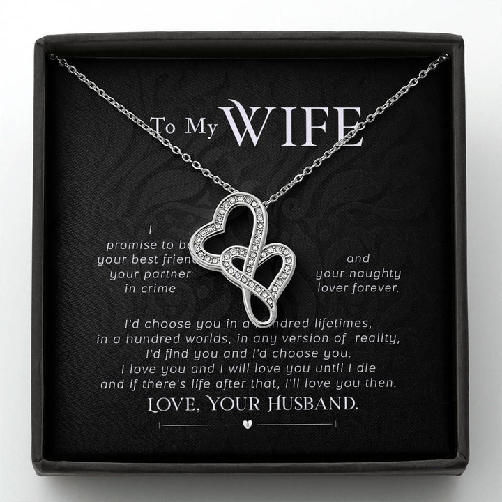 I'd Find You And I'd Choose You Gift For Wife Double Hearts Necklace