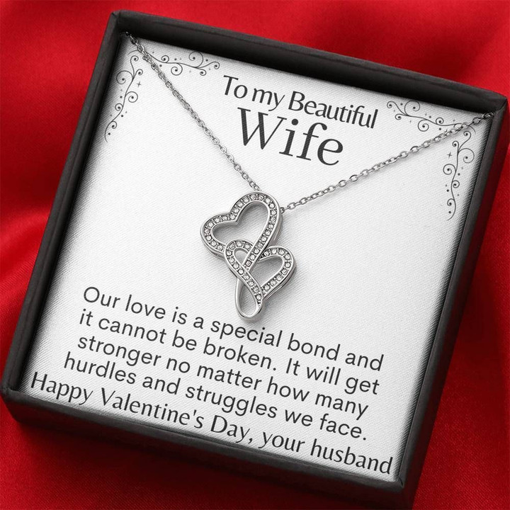 How Many Hurdles And Struggles We Face Gift For Wife Double Hearts Necklace