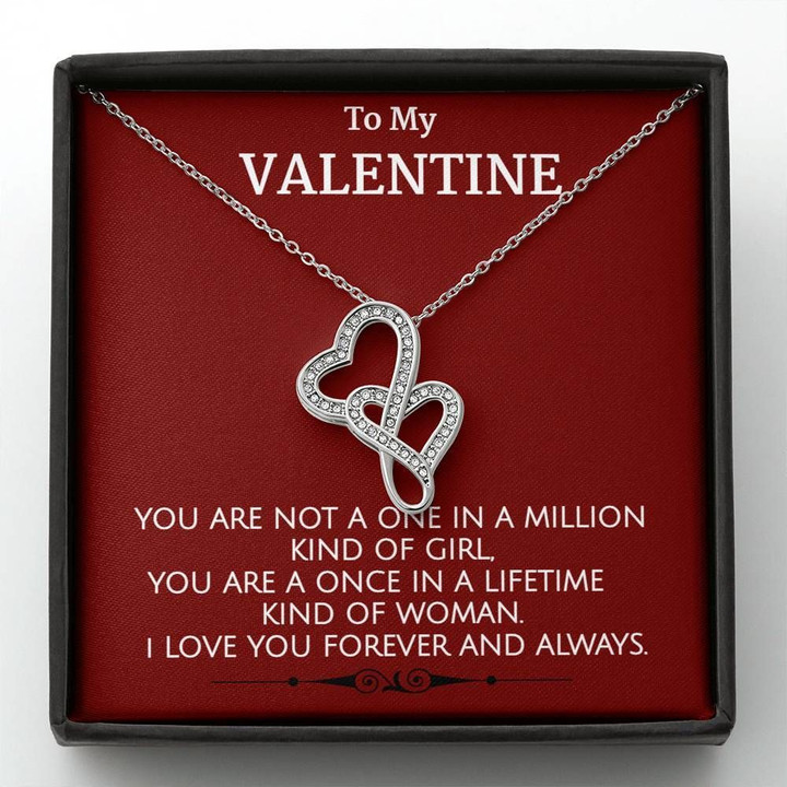 You Are A Once In A Lifetime Double Hearts Necklace Gift For Wife