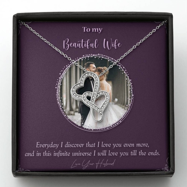 Love You Till The End Double Hearts Necklace Gift For Wife