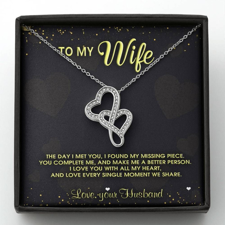 Gift For Wife Double Hearts Necklace I Love You With All My Heart