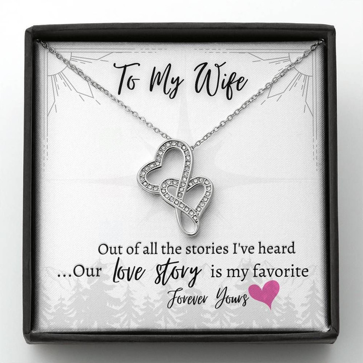 Love Story Is My Favorite Double Hearts Necklace Gift For Wife