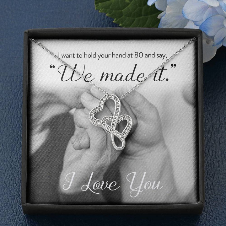 We Made It I Love You Double Hearts Necklace Gift For Wife