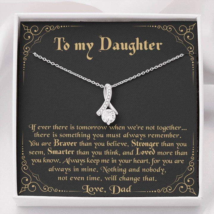 When We're Not Together Black Background Alluring Beauty Necklace Gift For Daughter