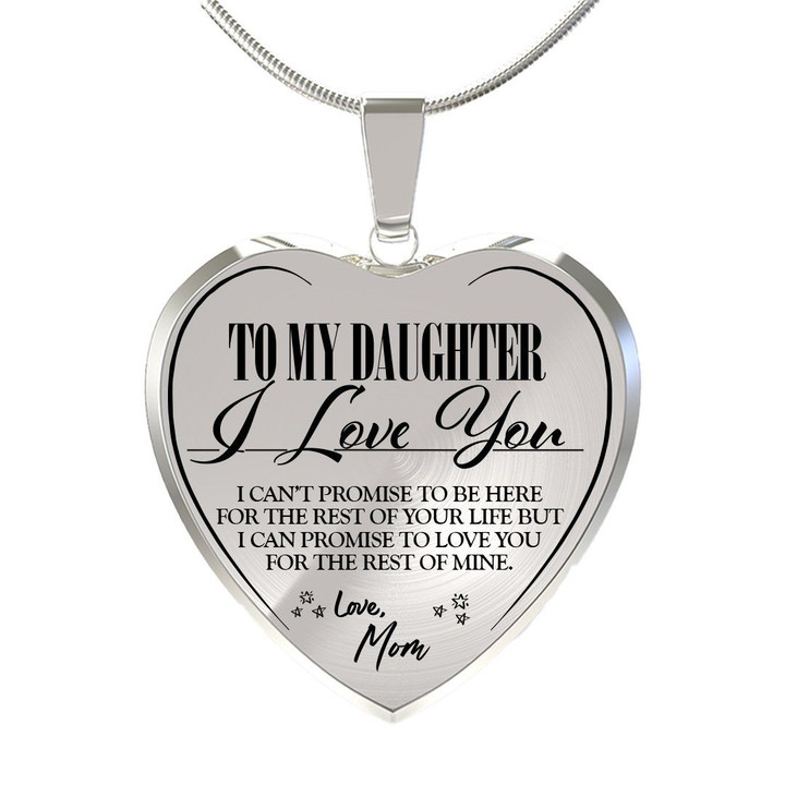 Gift For Daughter Stainless Heart Pendant Necklace Love You For The Rest Of Mine