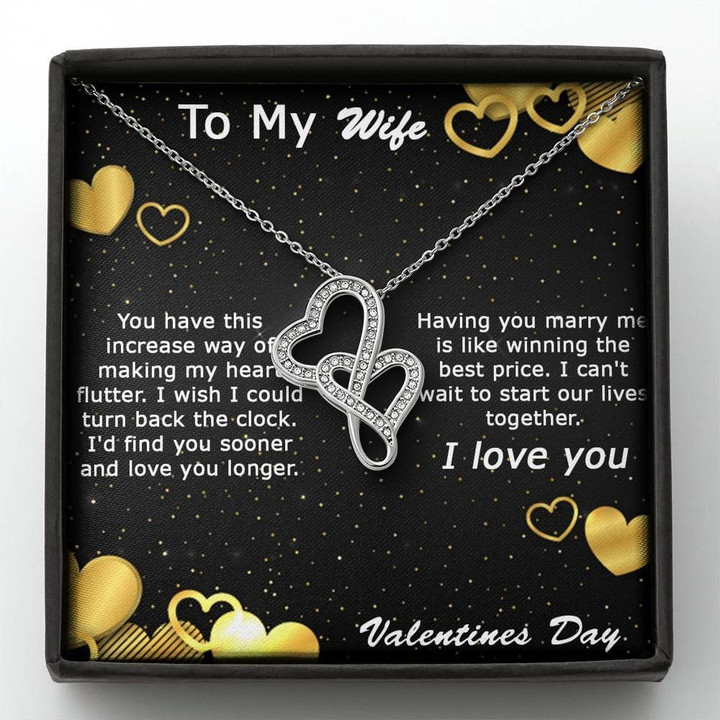 I Can't Wait To Start Our Lives Together Double Hearts Necklace Gift For Wife