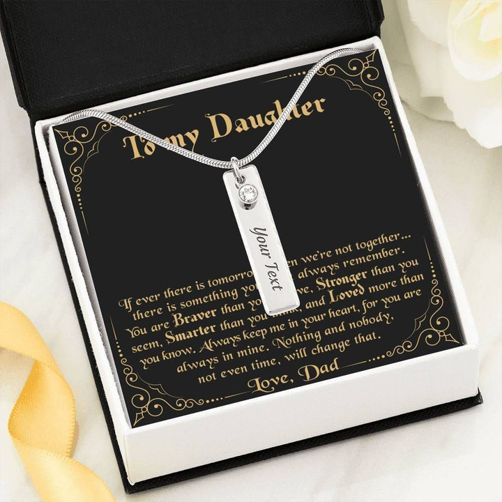 When We're Not Together Birthstone Name Bar Necklace Gift For Daughter