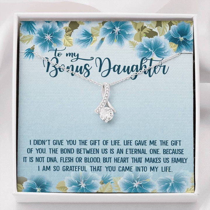 The Gift Of You Blue Hibiscus Alluring Beauty Necklace Gift For Daughter Bonus Daughter