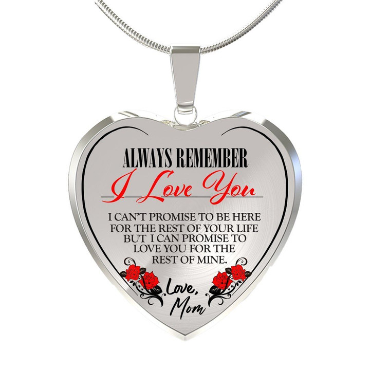 Birthday Gift Always Be There Love Mom Heart Pendant Necklace