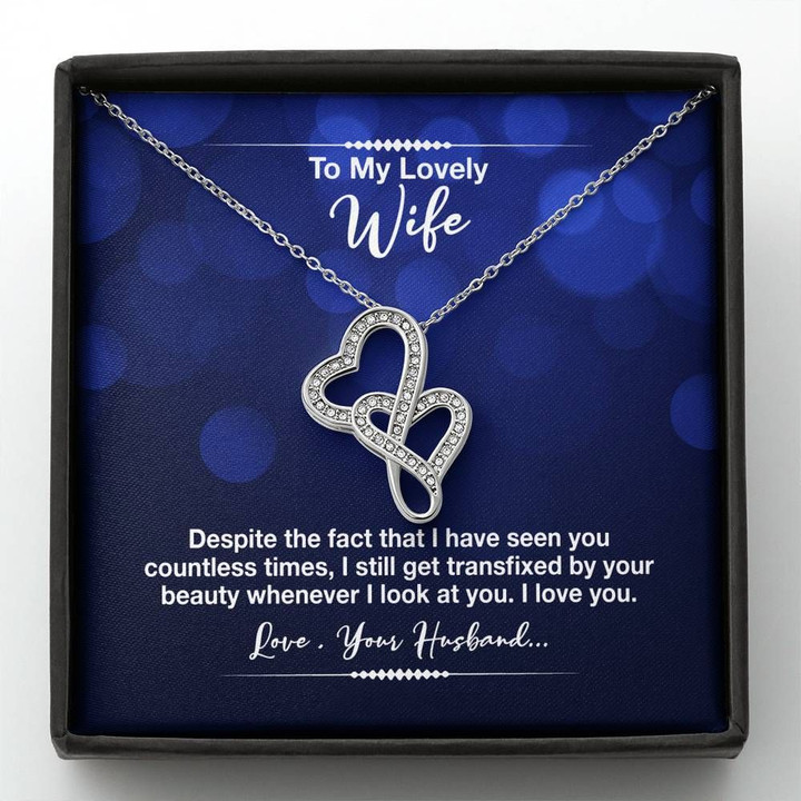Transfixed By Your Beauty Gift For Wife Double Hearts Necklace