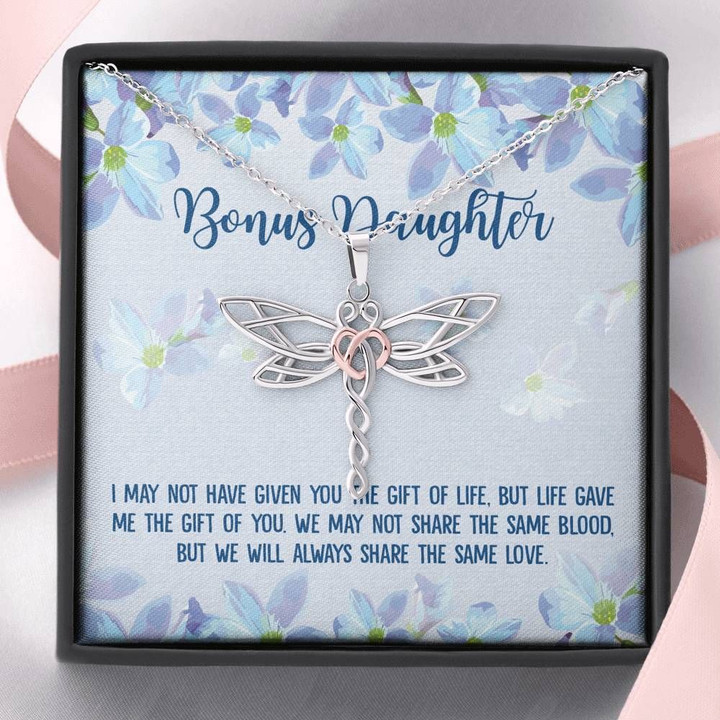 Always Share The Same Love Dragonfly Dreams Necklace Gift For Daughter Bonus Daughter